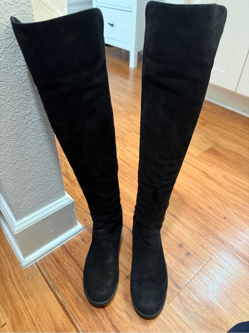 Stuart Weitzman 50/50 Black Suede Over-the-Knee Women’s Boots